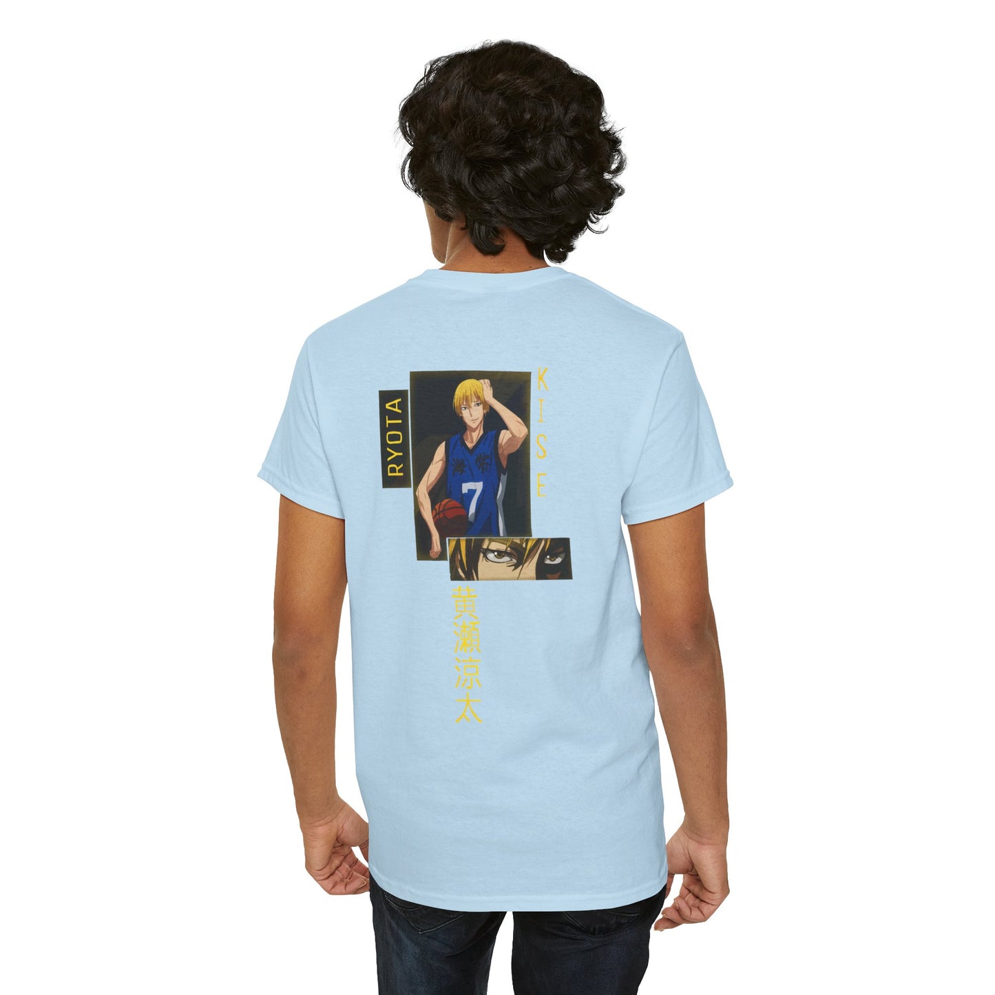 Unisex Heavy Cotton Tee with NVRB Graphic and Ryota Print, Casual Streetwear, Anime Fan Gift, Everyday Wear, Graphic Tee